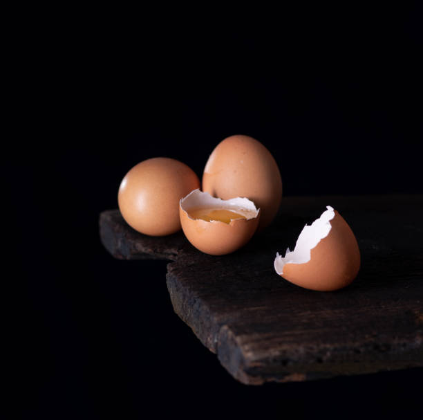 istock Fresh eggs on wood ,dark background,Copy space 1419500235