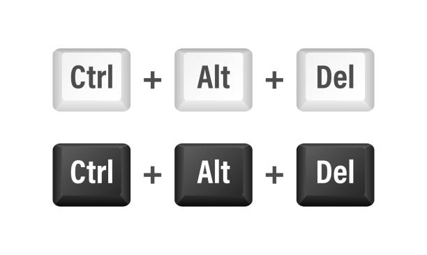 illustrazioni stock, clip art, cartoni animati e icone di tendenza di ctrl alt del tasti di scelta rapida. tasti della tastiera. pulsante del computer. illustrazione vettoriale. - command key