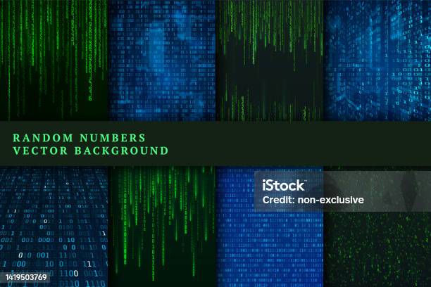 Numbers Stream Binary Fall Binary Code Background Set Random Numbers Stream Digital Data Coding In ...