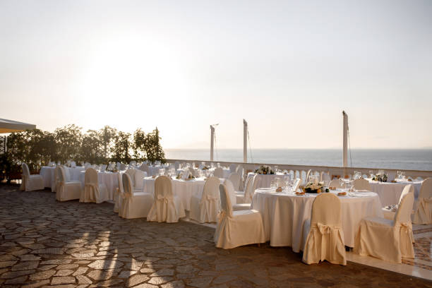 istock Decorated served tables for wedding party or other formal dinner 1419509604