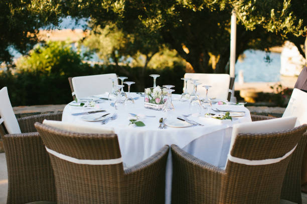 istock Decorated served table for wedding party or other event 1419509677