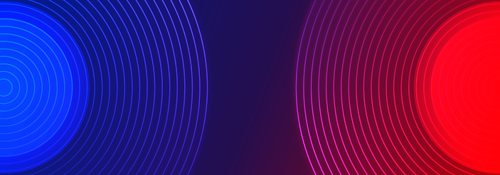 Abstract blue and red gradient circle shape background. Modern futuristic background. Can be use for versus team banner background design.