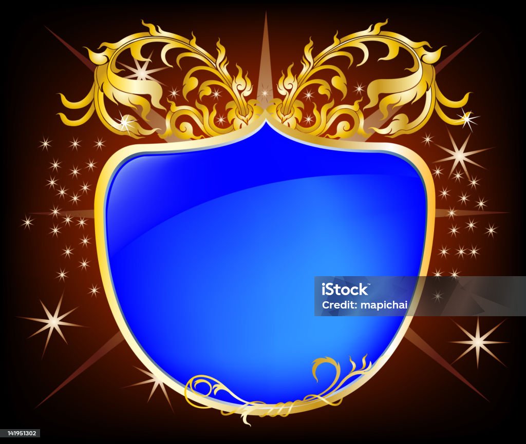 Escudo elegante fundo azul - Royalty-free Azul arte vetorial