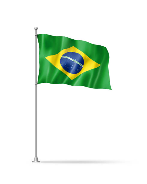 istock Brazilian flag isolated on white 1419514219