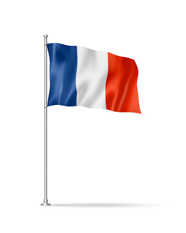 France flag, 3D illustration, isolated on white