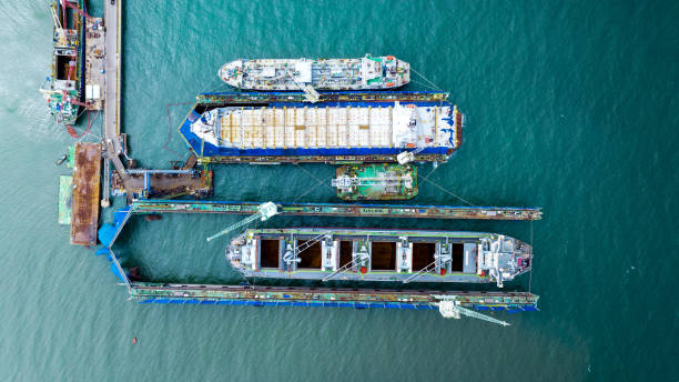istock cargo container ship at dry dock concept maintenance service working in the sea. Insurance and Maintenance Cargo Ship concept. Freight Forwarding Service maintenance Insurance 1419514899