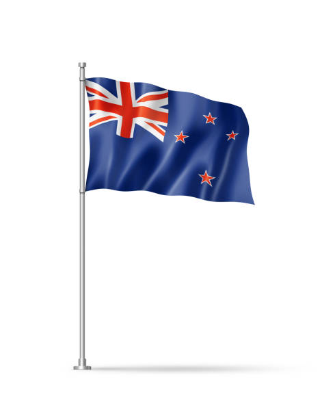 New Zealand flag isolated on white stock photo