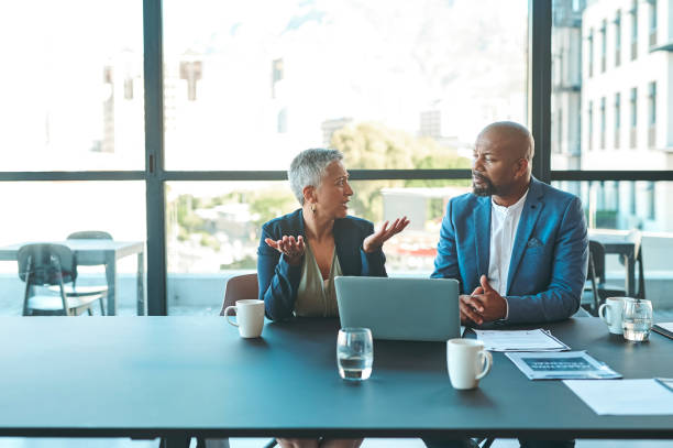 istock Teamwork, leadership vision and team collaboration of office management talking about global sales. Diversity ceo meeting of corporate working group planning and consulting about a business project 1419526385