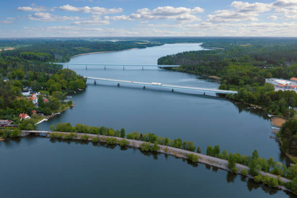 istock Landscape with bridges across a lake 1419527471