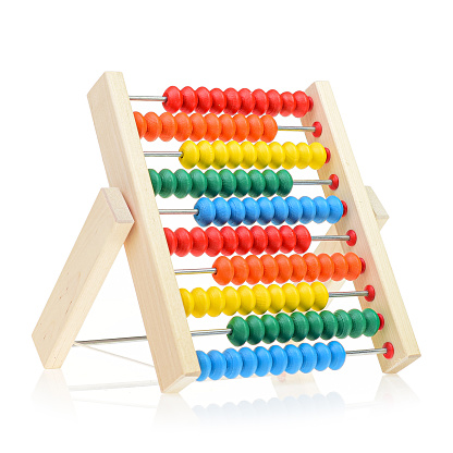 Wooden abacus or abakan. Educational toy for children. Multicolored wooden abacus.