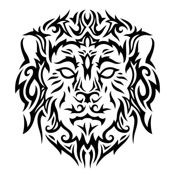 Tribal Lion Head Symmettrical
