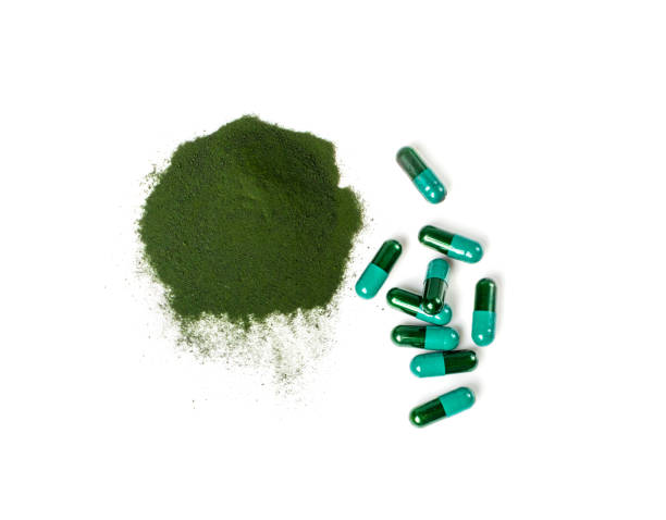istock Spirulina Powder Pile, Chlorella Flour Isolated 1419551297