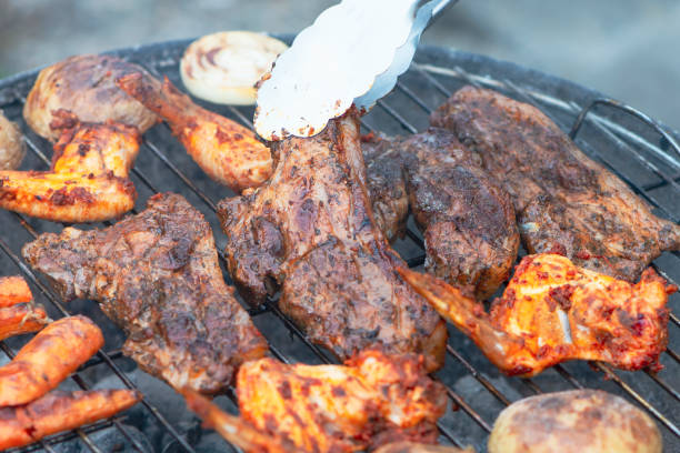 istock delicious steaks and chicken wings 1419552705