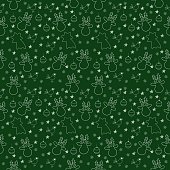istock Seamless background. Christmas element on a geen background. Hand drawing illustration 1419553104