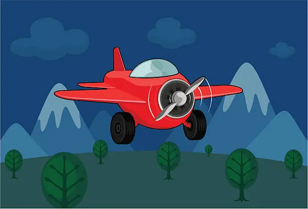 Vector illustration of Red Plane