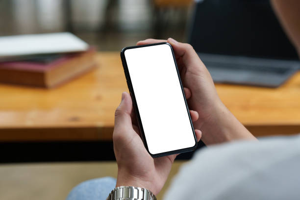 istock Asian Man hand holding smartphone empty screen. Technologt concept 1419557266