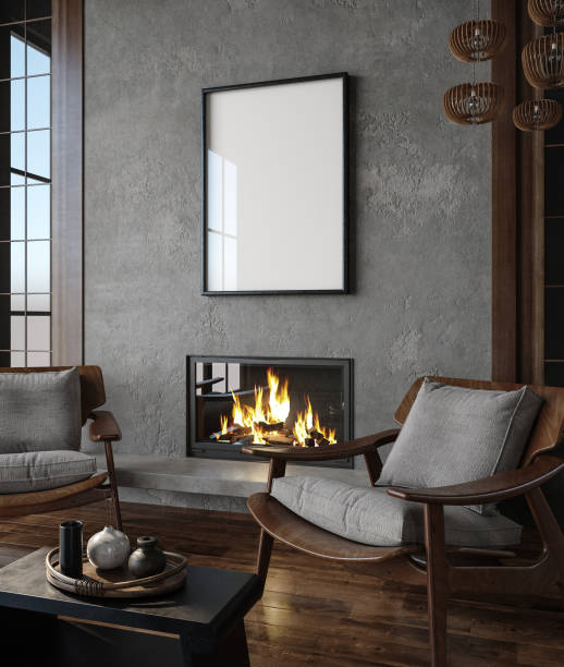 istock Mockup poster in loft interior, industrial style 1419566151