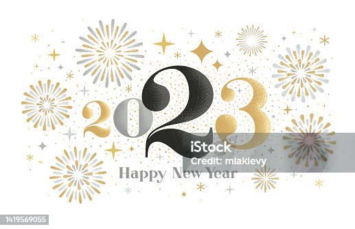 istock New year 2023 fireworks greeting 1419569055