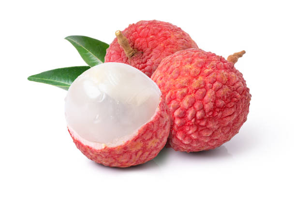 istock lychee with cut in half slice isolated on white 1419572581