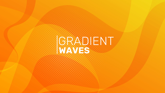 Gradient wavy orange background. Modern orange wavy banner design.
