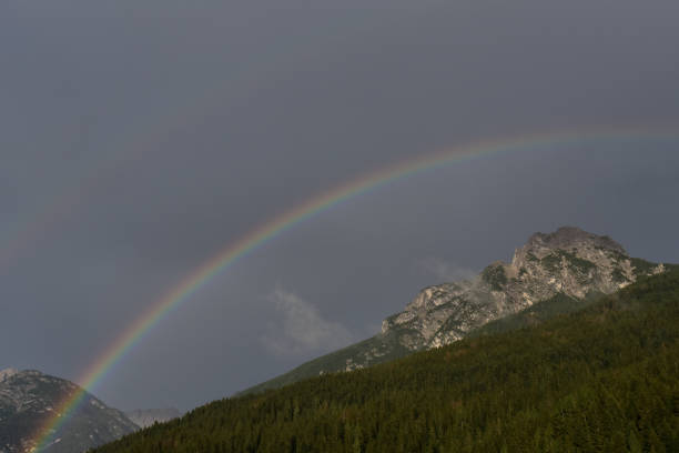 istock Rainbow in the dolomites sky, Campolongo di Cadore Val Comelico, Italy 1419579359