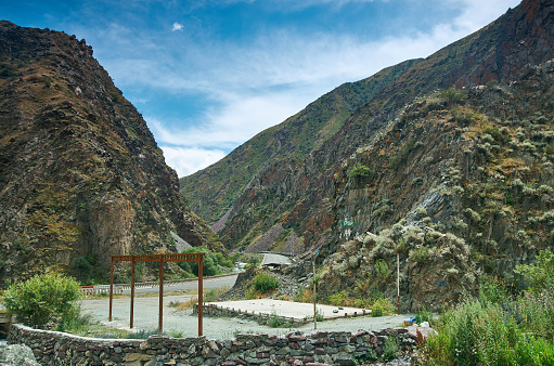 Gorge Kara balta , route from Bishkek to Osh. Kyrgyzstan,