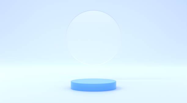 istock 3d illustration render blue platform with glass abstract background for flyer display products design background advertising and etc 1419593616