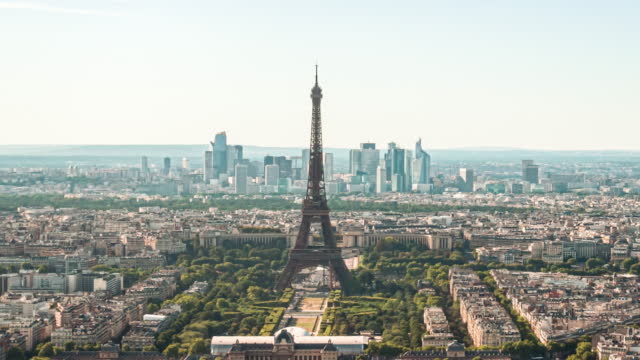 Paris - France, Aerial View, Time Lapse, Eiffel Tower - Paris, City