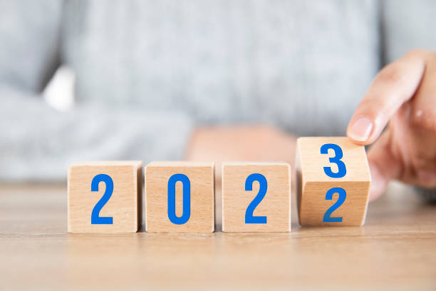 istock Writing Year 2023 with Wooden Cubes 1419600004