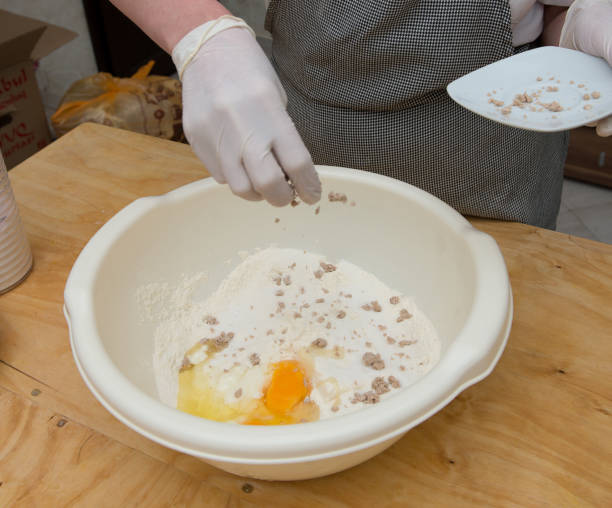 istock Confectioner chef coocking for baking sweets  and pizza hands working moment 1419604527