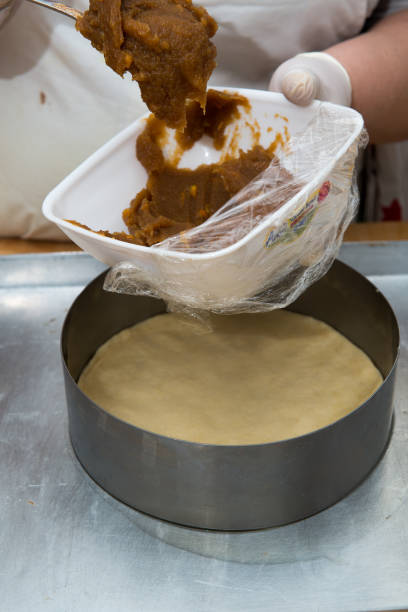 istock Confectioner chef coocking for baking sweets  and pizza hands working moment 1419604619
