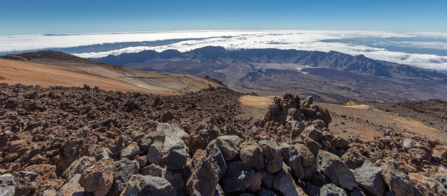 Vulcanic landscape of El Teide, Tenerife, Spain. A Natural World Heritage Site