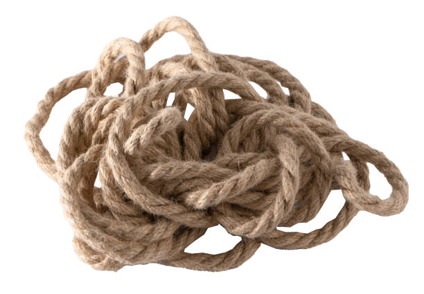 istock The rope is isolated on a white background. Knots from a tangled rope. 1419605903