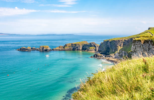 istock Carrick-a-Rede coastline and rocky islands 1419606372