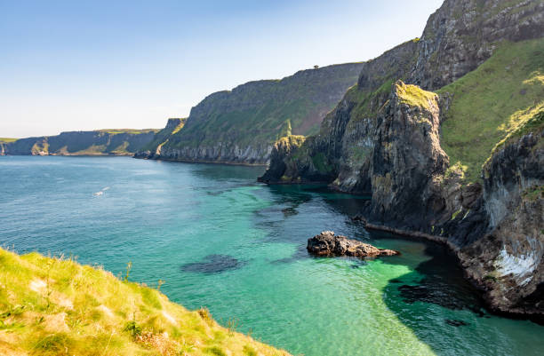 istock Carrick-a-Rede coastline and rocky islands 1419606988