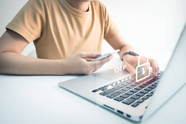 istock Verification of information with one time password OTP by smart phone, Internet security, online financial transaction, 2-step verification, confirm transaction and identity. 1419609115