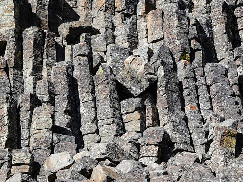 Sheepeater columnar basalt cliffs, Yellowstone National Park.
