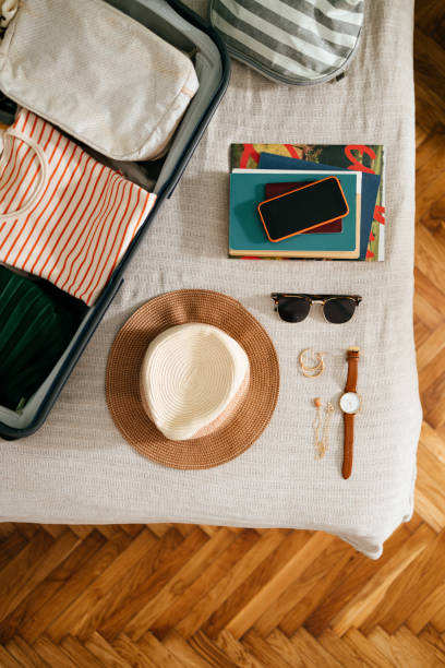 Open Bag With Summer Clothes and Stuff Ready for a Vacation