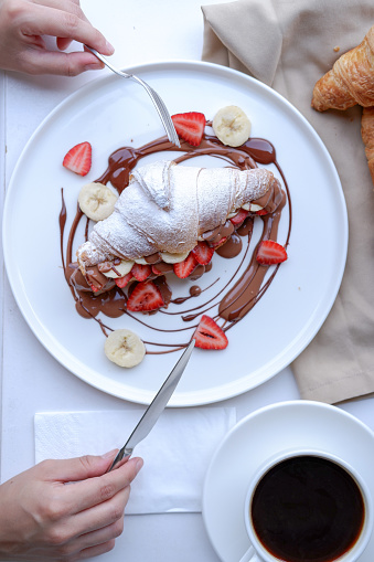 fruit and chocolate croissant