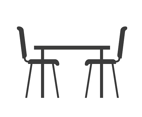 table and chairs icon- vector illustration