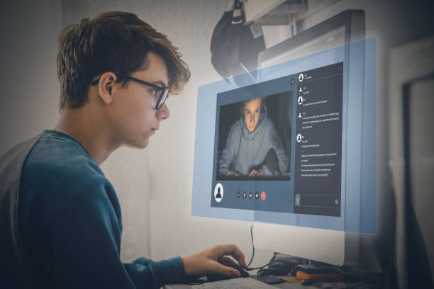 istock Teen video call chat concept. Computer new technology communication Contacts Internet friends online 1419619433