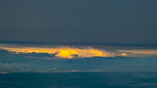 Flying Above Birds’ Eye View Through Clouds At Bangalore Karnataka India