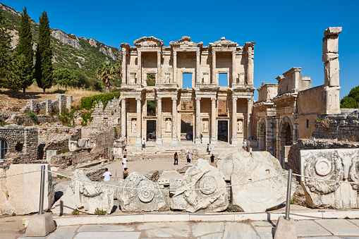 Library of Celsus in Ephesus archeology landmark site in Turkey