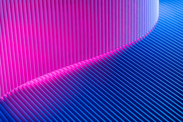 Abstract geometric background with magenta and blue hues.