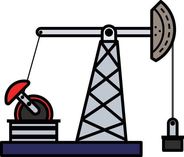 掘削リグコンセプト、ドリル井戸ベクトルカラーアイコンデザイン、原油と天然液体ガスシンボル、石油とガソリンサイン、電力とエネルギー市場のストックイラスト - fracking oil rig industry exploration点のイラスト素材／クリップアート素材／マンガ素材／アイコン素材