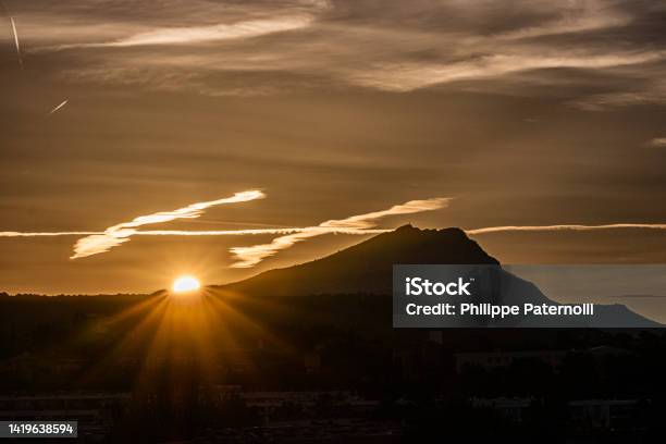 The Sainte Victoire Mountain In The Light Of A Summer Morning Stock Photo - Download Image Now