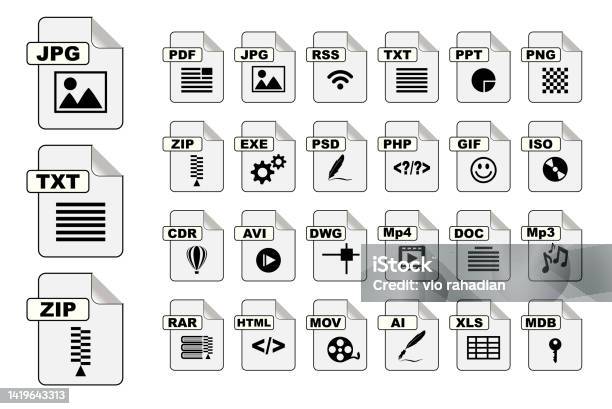 Format File 1 Stock Illustration - Download Image Now - Icon Symbol ...