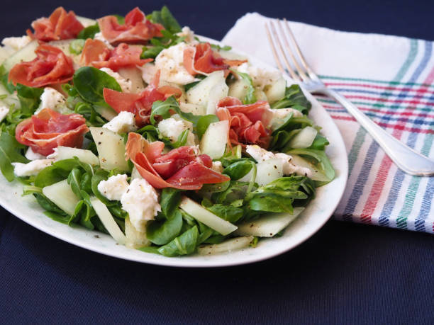 istock A serving of spinach, melon and jamon salad 1419644571