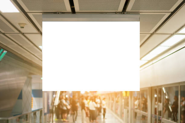 istock Digital LED clock ,Empty blank billboard advertising at airport ,train station,in public commercial,ready for new advertisement,copy space ,slective focus vintage color 1419645660