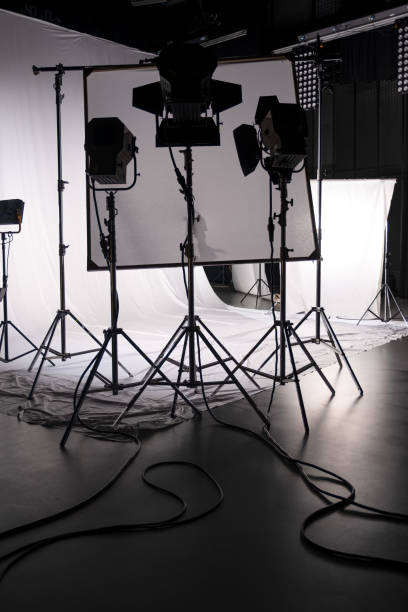 istock Lights and equipment in the movie studio 1419646353